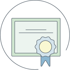 Icon of certificate with ribbon